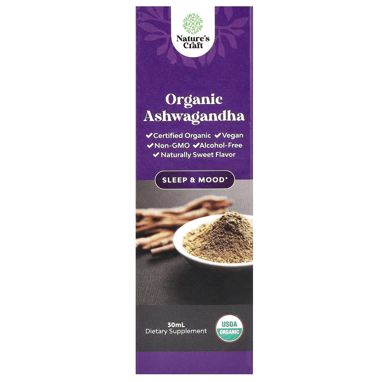 Nature's Craft, Organic Ashwagandha, 30 ml - Image 1