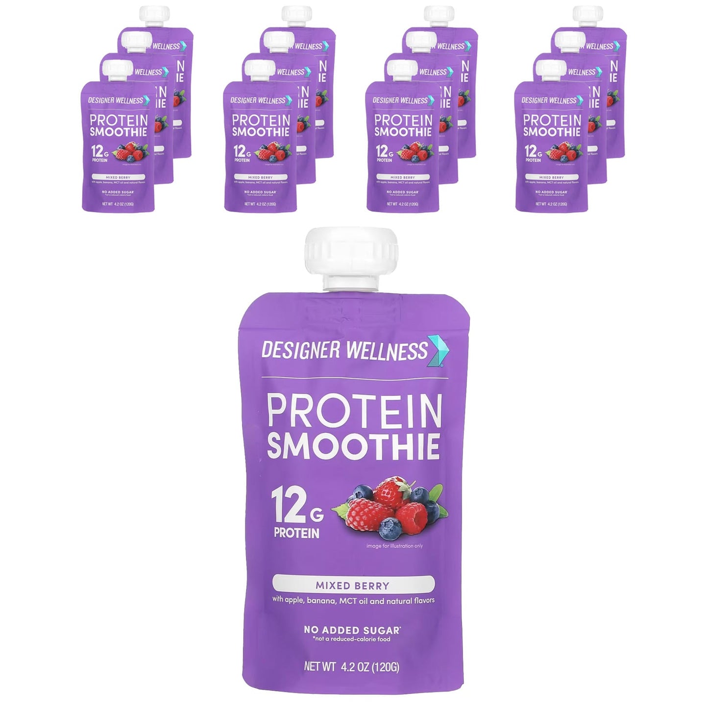 Mixed Berry Protein Smoothie Packs - 12g Protein, Sugar-Free, Gluten-Free - Image 1