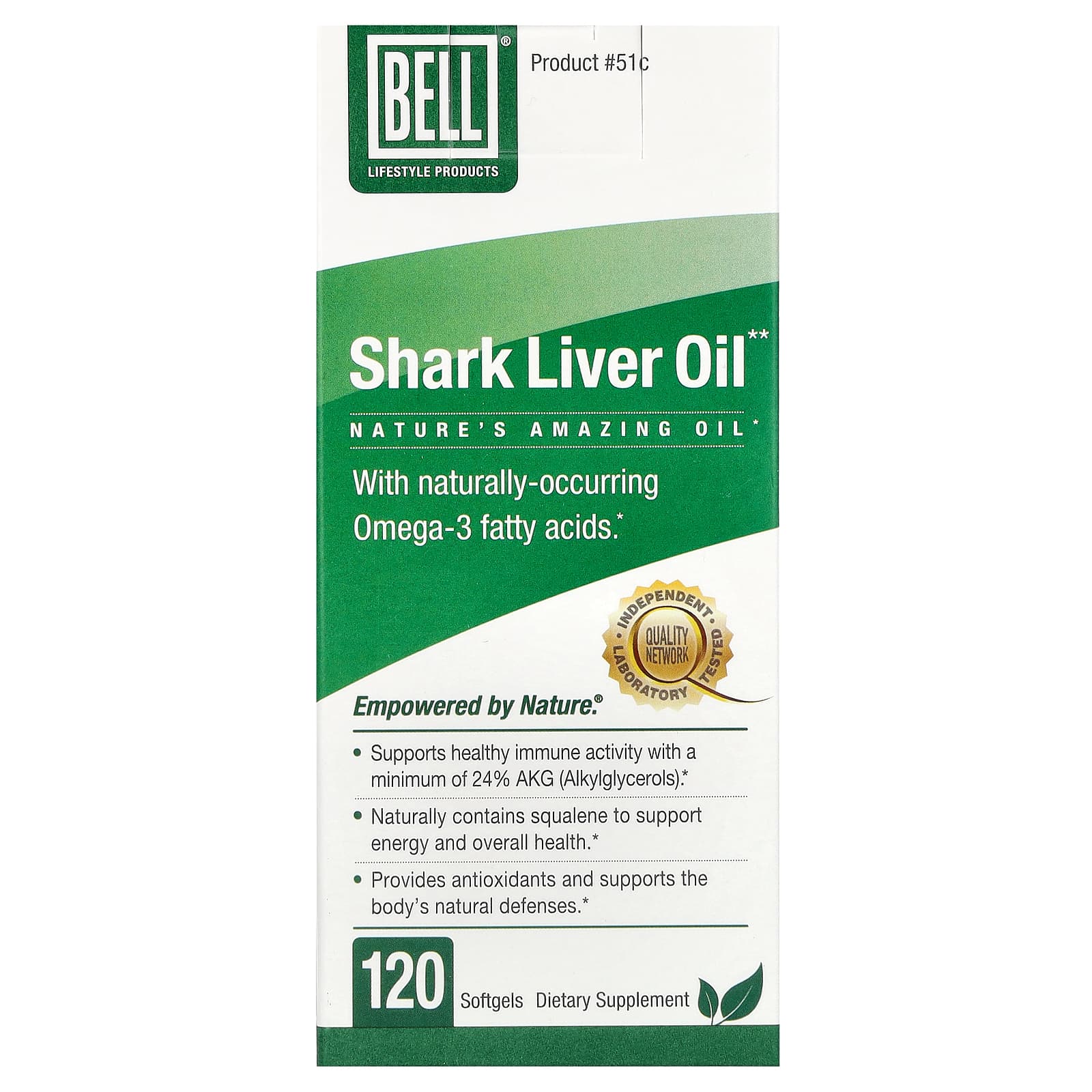 Bell Lifestyle Shark Liver Oil - Omega-3 Fatty Acids Immunity Support - Image 1