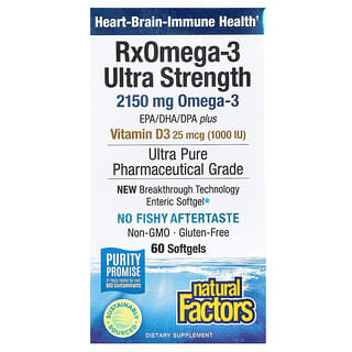 Omega-3 Ultra Strength with Vitamin D3 - Natural Factors - 60 Softgels