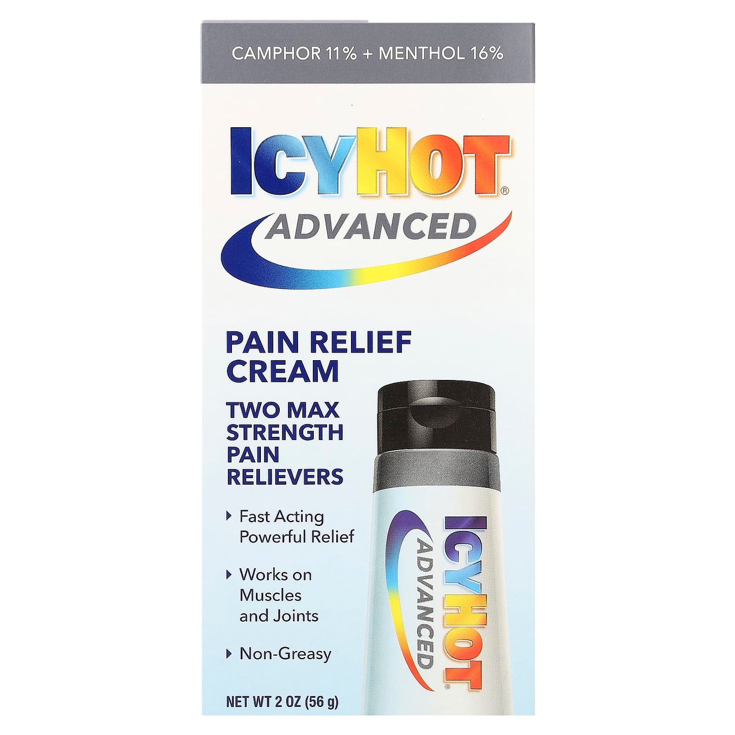 Icy Hot Advanced Pain Relief Cream, 2 oz (56g) - Fast Acting & Non-Greasy - Image 1