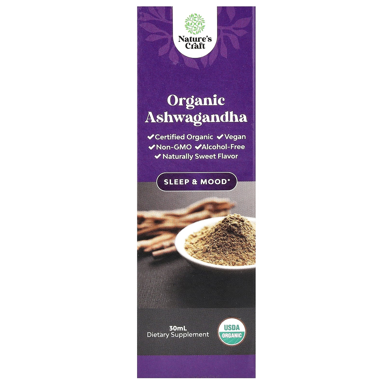 Nature's Craft, Organic Ashwagandha, 30 ml - Image 1
