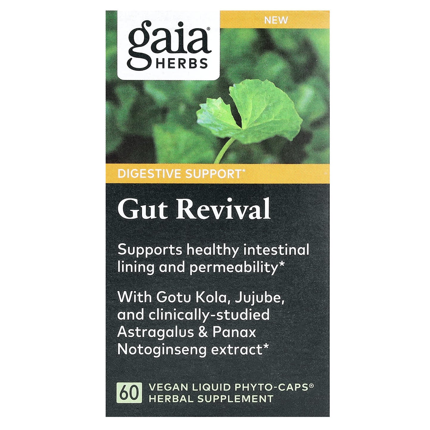 Gaia Herbs Gut Revival Support for Healthy Digestion 60 Liquid Phyto-Caps - Image 1