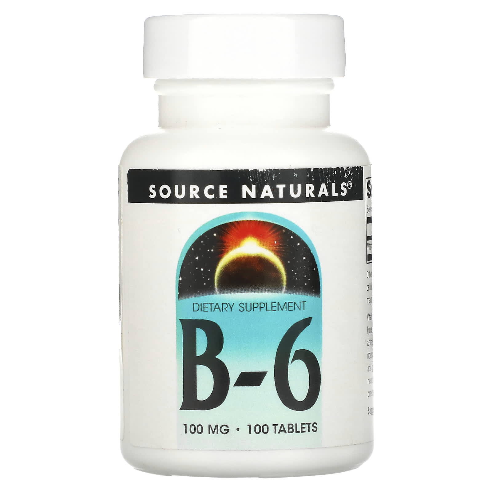 Source Naturals, B-6, 100 mg, 100 Tablets - Image 1