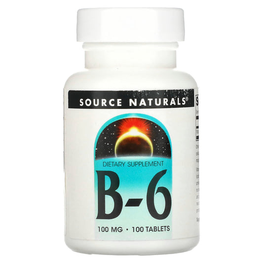 Source Naturals, B-6, 100 mg, 100 Tablets - Image 1