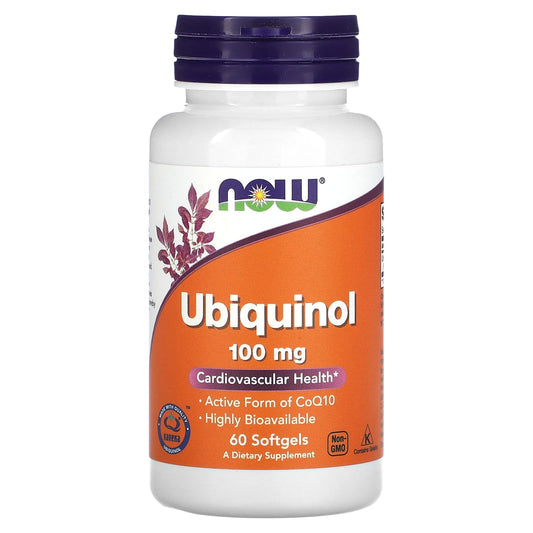 NOW Foods, Ubiquinol, 100 mg, 60 Softgels - Image 1
