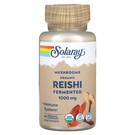 Solaray, Fermented Reishi Mushroom, 60 Organic Capsules (500 mg per Capsule) - Image 1