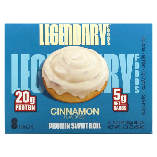 Legendary Foods, Protein Sweet Roll, Cinnamon, 8 Pack, 2.2 oz (63 g) Each - Image 1