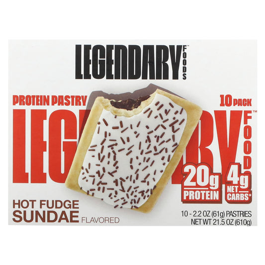 Legendary Foods, Protein Pastry, Hot Fudge Sundae, 10 Pack, 2.2 oz (61 g) Each - Image 1