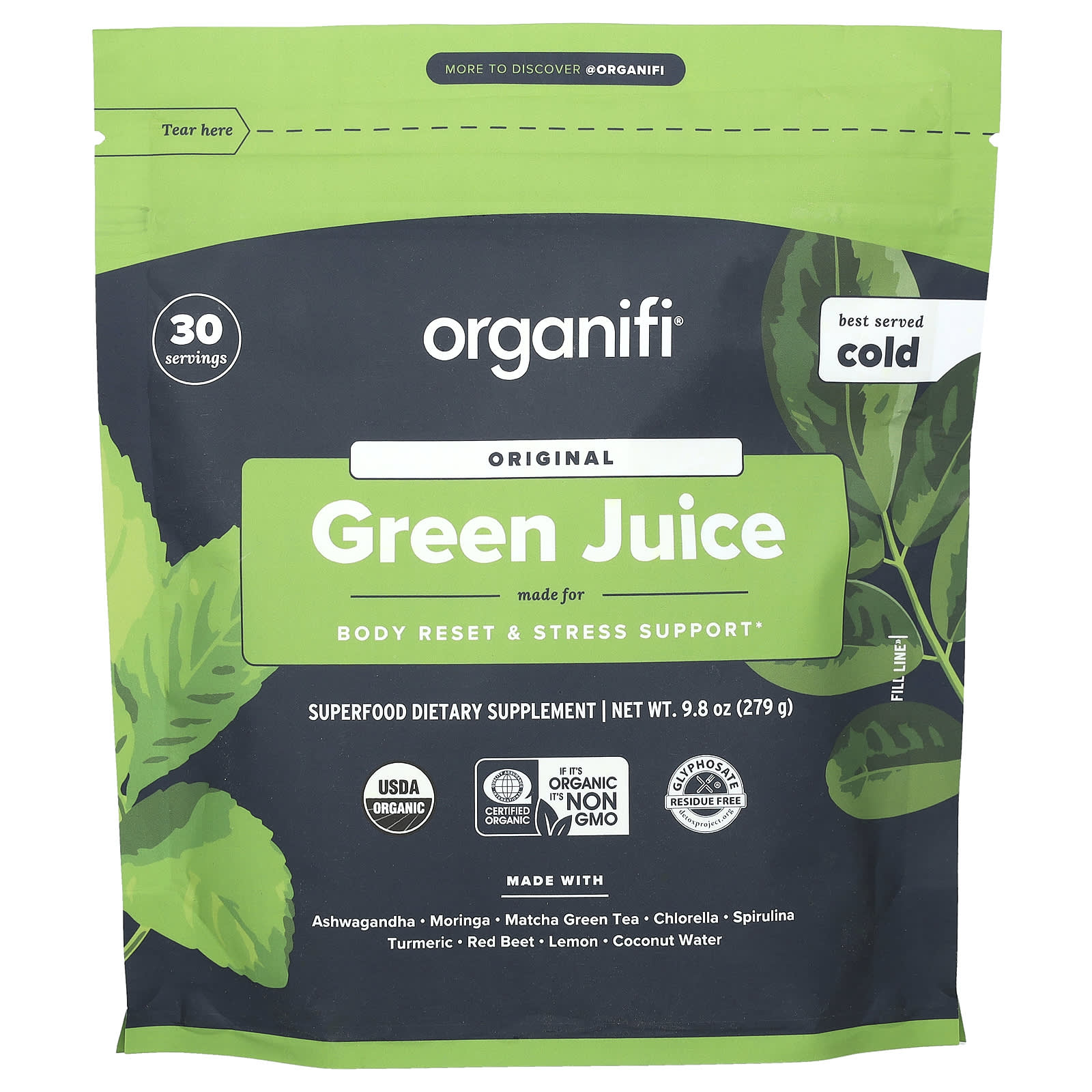 Organifi, Original Green Juice, 9.8 oz (279 g) - Image 1