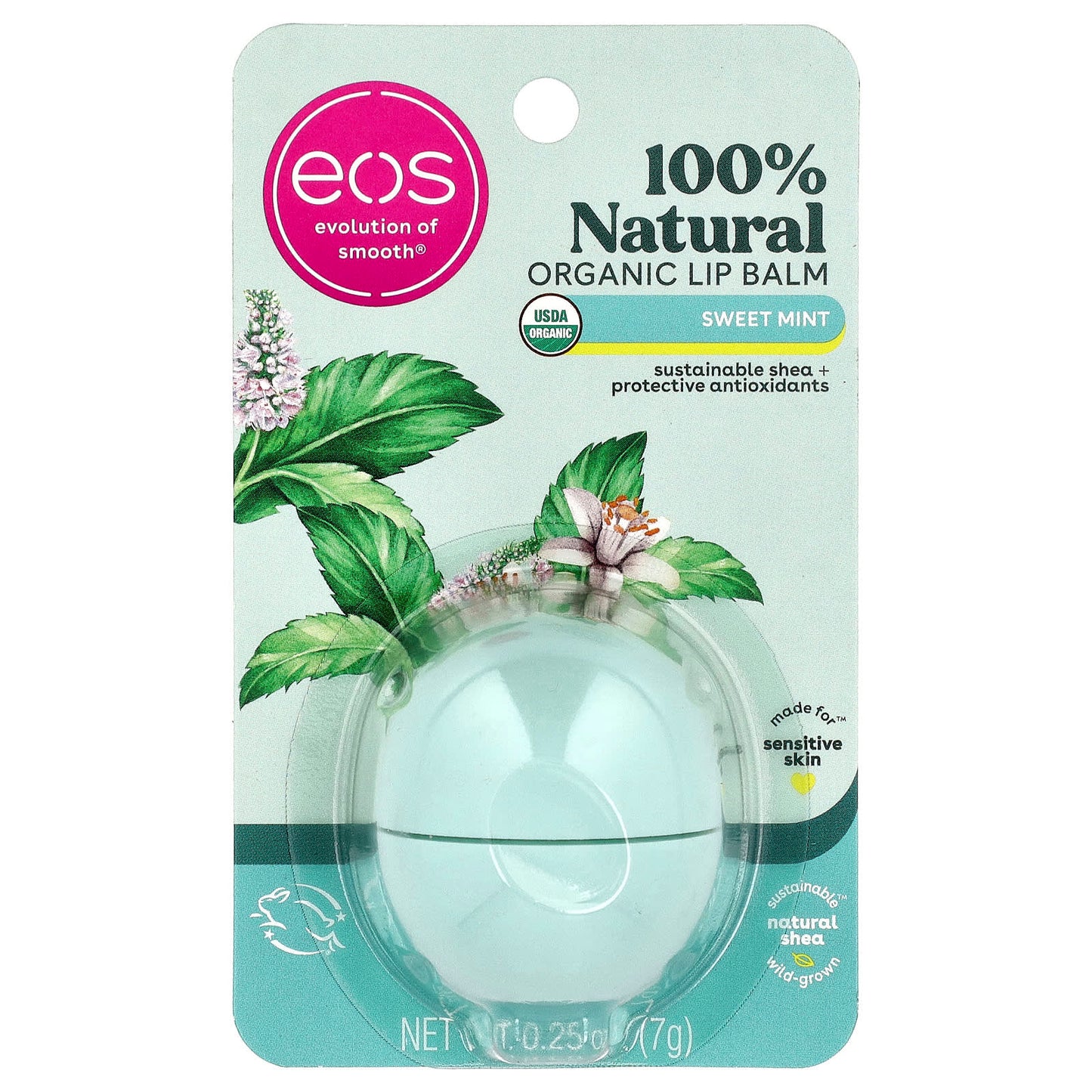 Organic Lip Balm for Sensitive Skin - Sweet Mint - EOS - 0.25 oz - Image 2