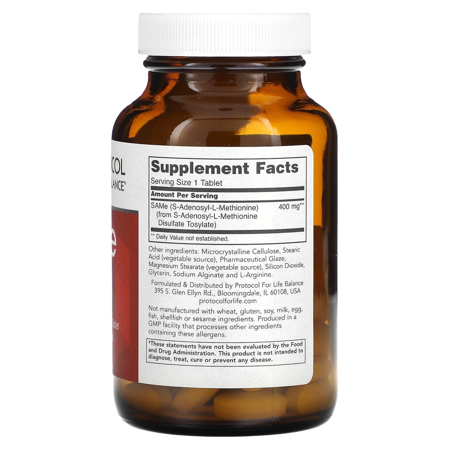 Protocol for Life Balance, SAMe, 400 mg, 60 Tablets - Image 2