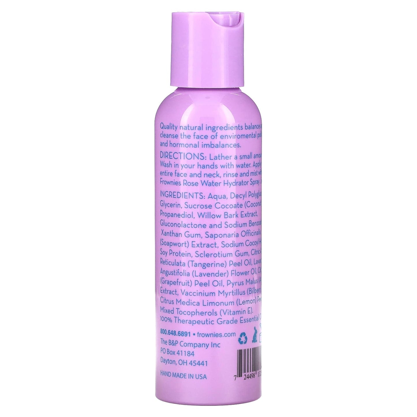 Frownies pH-Balancing Face Wash, Natural & Organic, 4 oz (118 ml) - Image 2