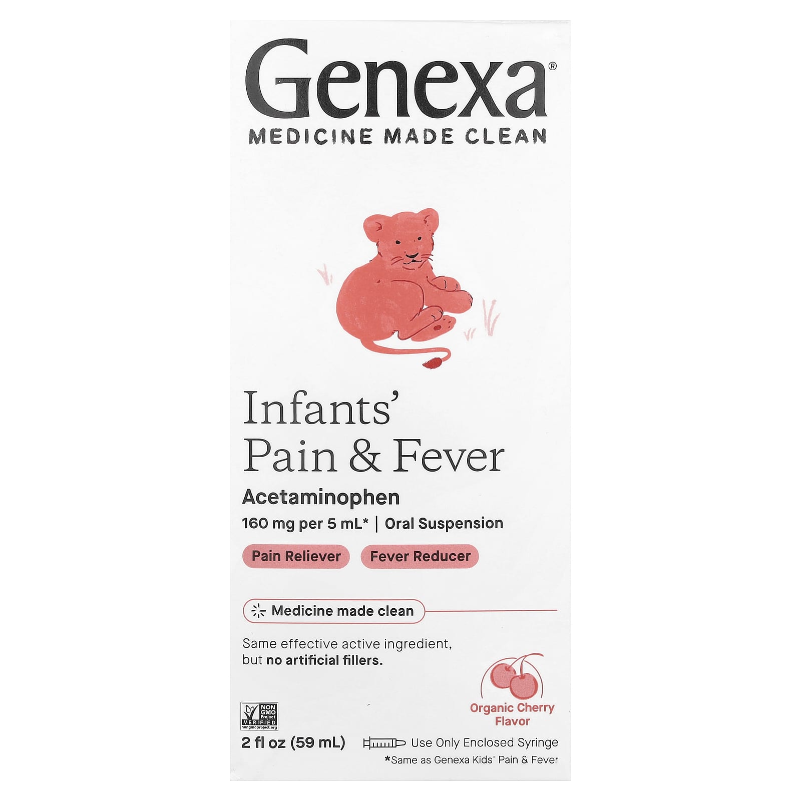 Natural Pain & Fever Relief for Infants | Organic Cherry Flavor | Genexa - Image 1