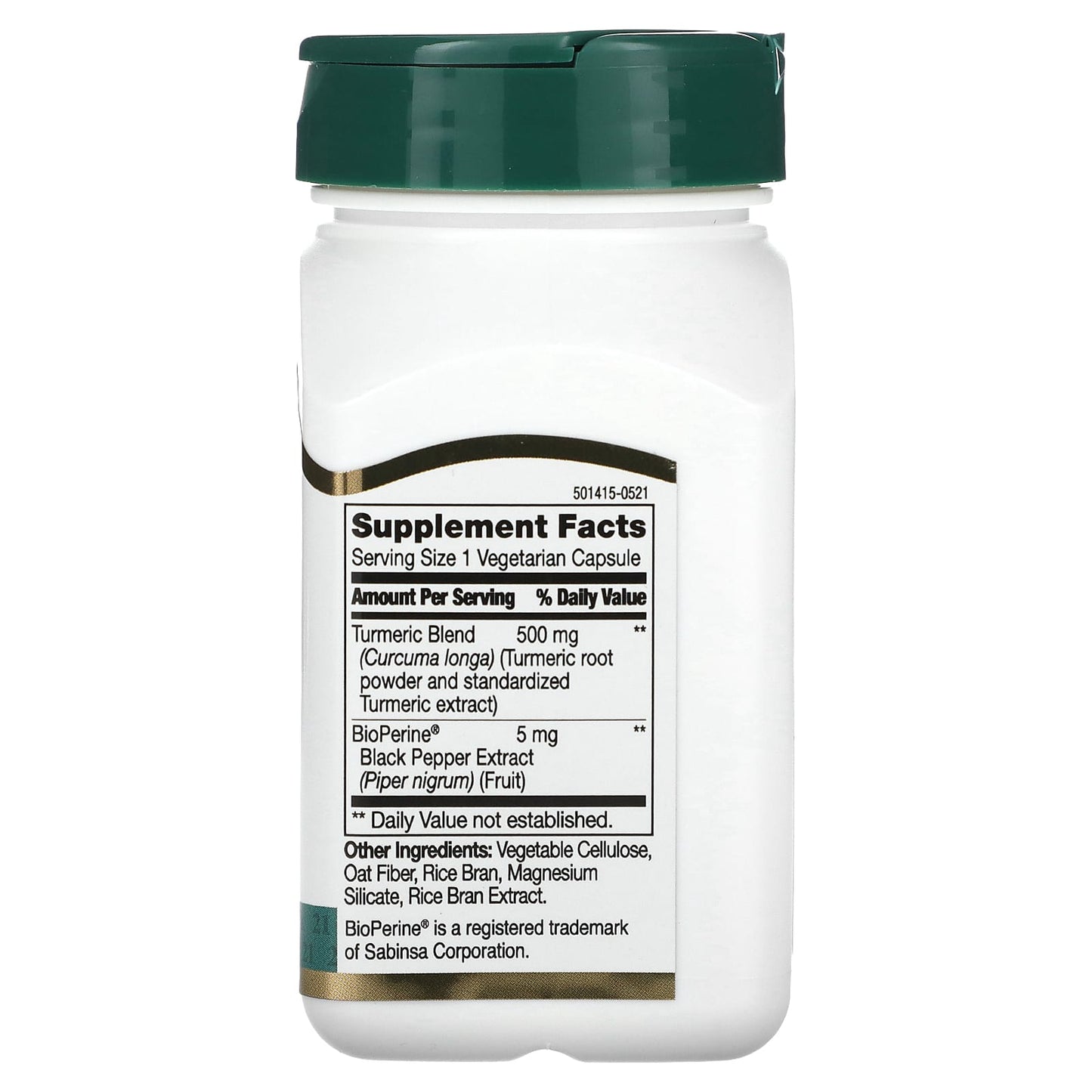 Turmeric Plus Black Pepper Supplement - 500mg, 60 Capsules - Image 2