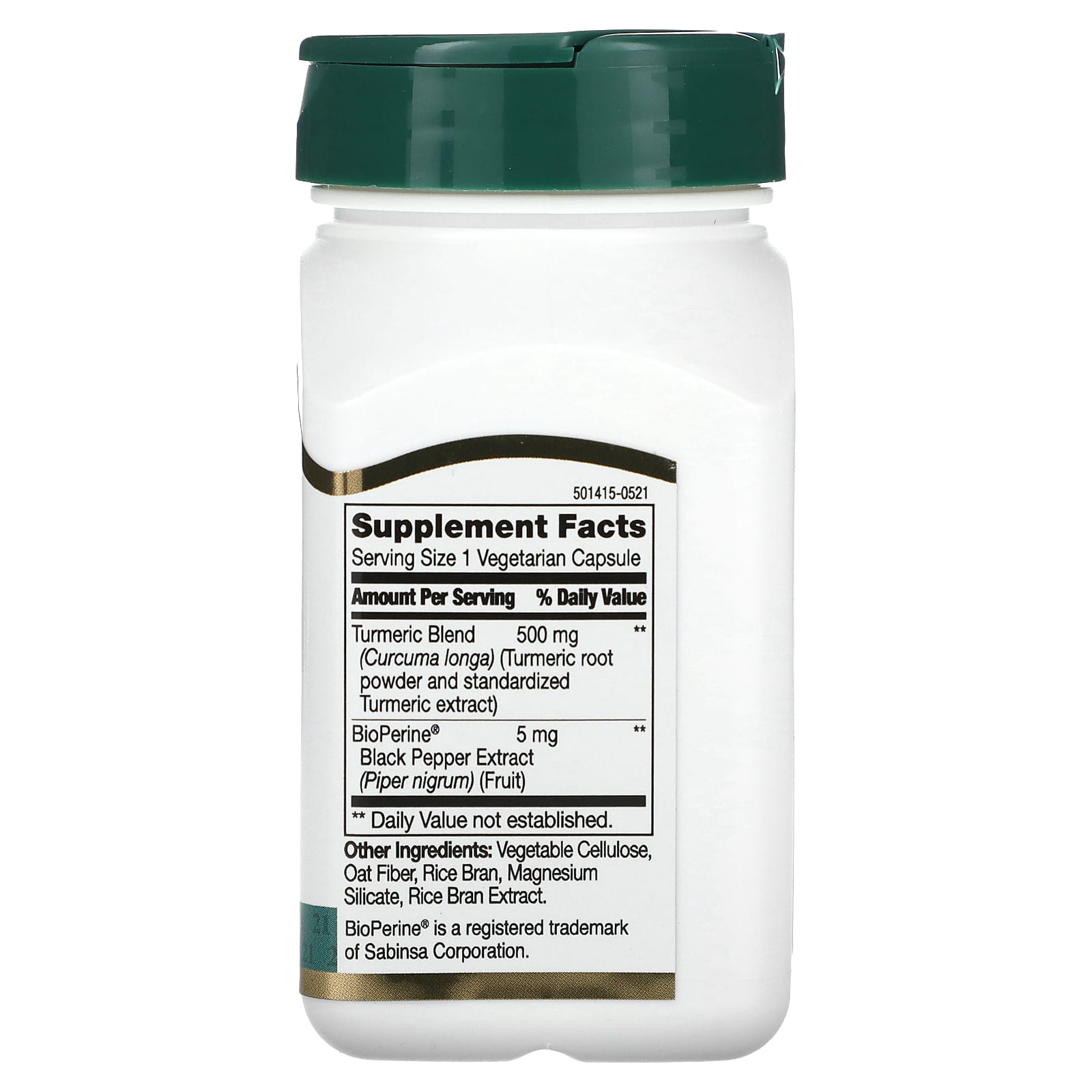 Turmeric Plus Black Pepper Supplement - 500mg, 60 Capsules - Image 2