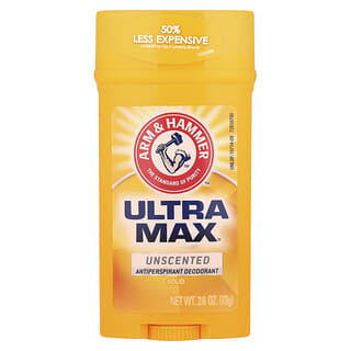 Arm & Hammer Ultra Max Antiperspirant Deodorant Solid, Unscented, 2.6 oz