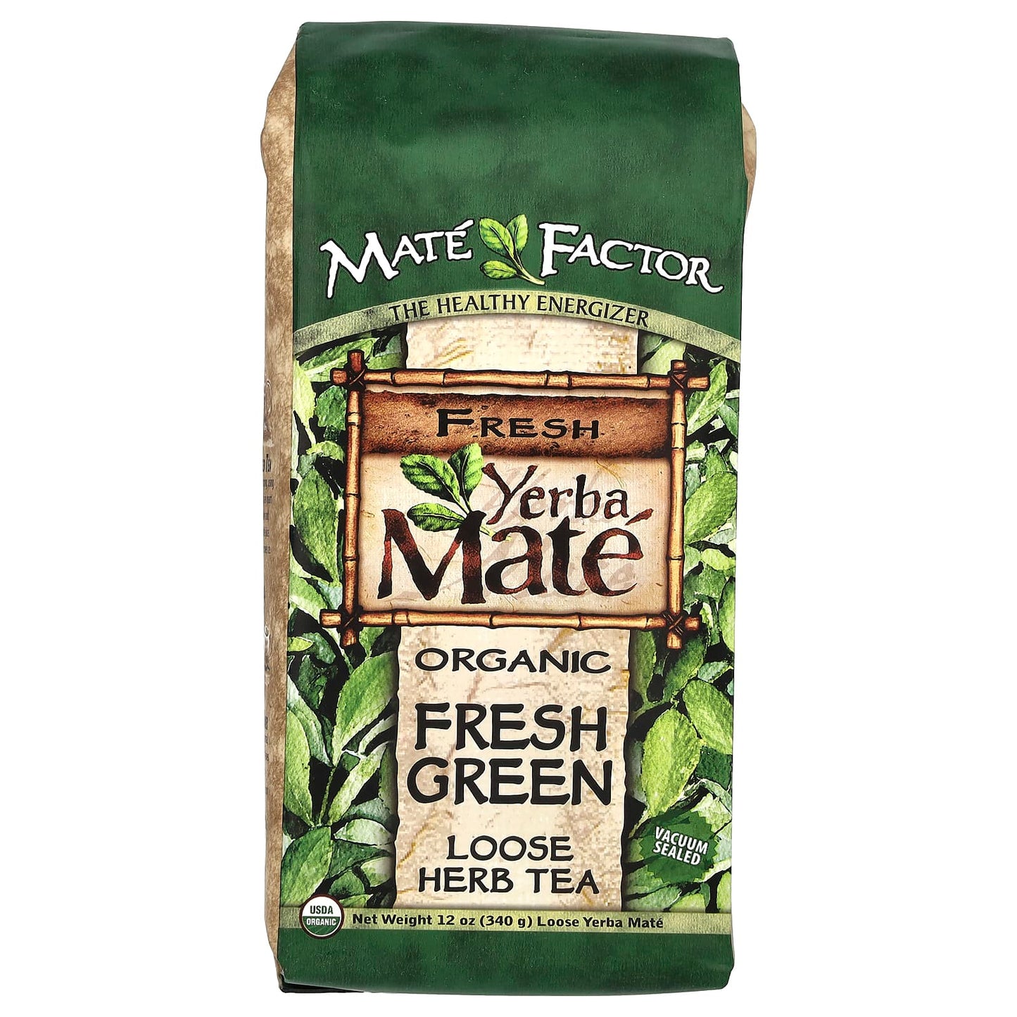 Mate Factor, Organic Yerba Mate, Loose Herb Tea, Fresh Green, 12 oz (340 g) - Image 1