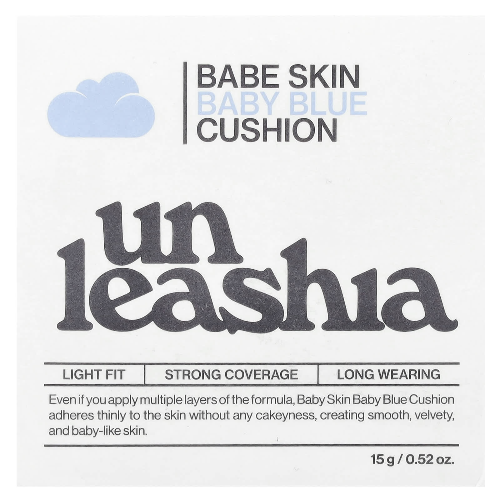 Unleashia, Babe Skin, Baby Blue Cushion, SPF40/PA++, 21C Baby Cheek, 0.52 oz (15 g) - Image 2