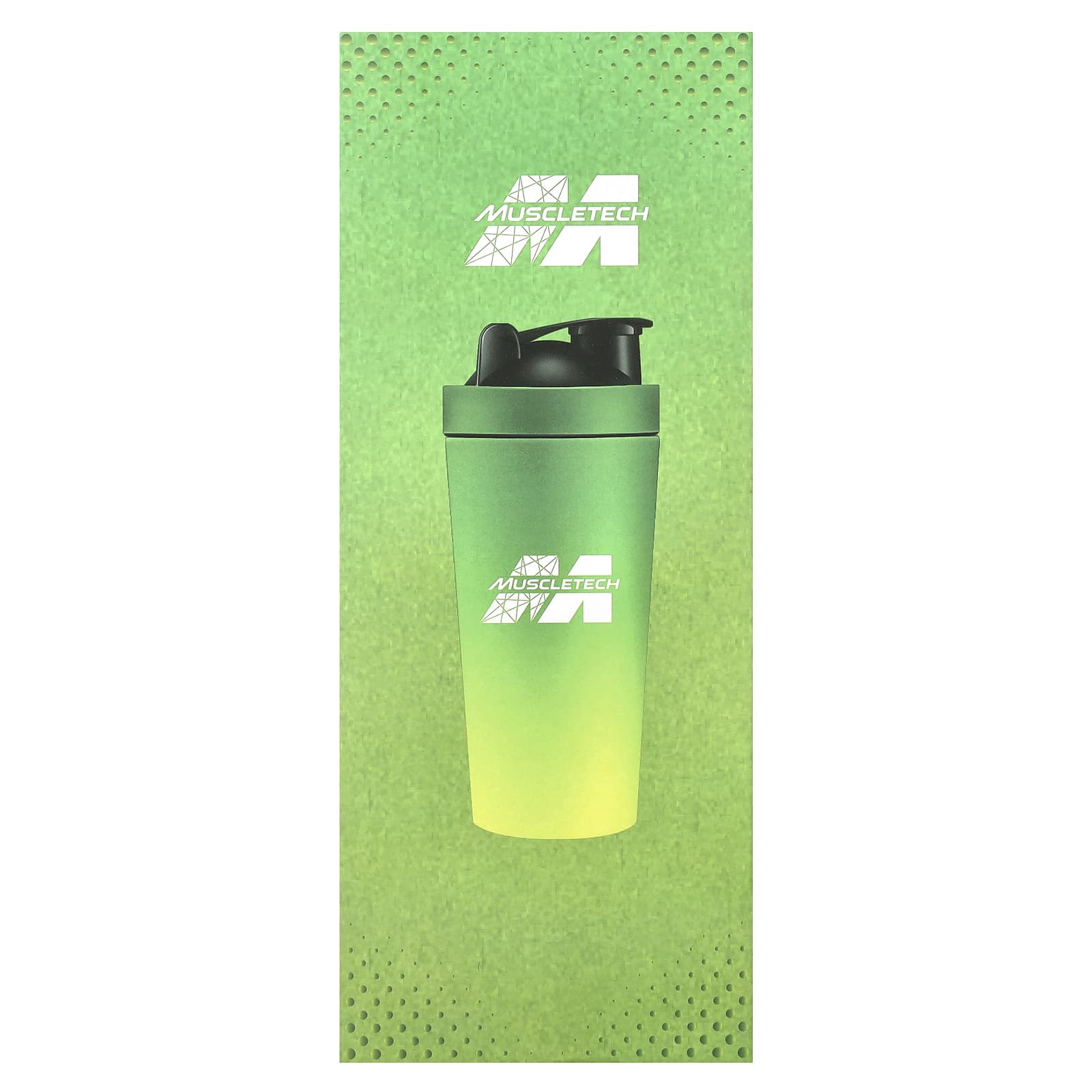 MuscleTech, Shaker Bottle, Stainless Steel, Green/Yellow, 25 oz (739 ml) - Image 2