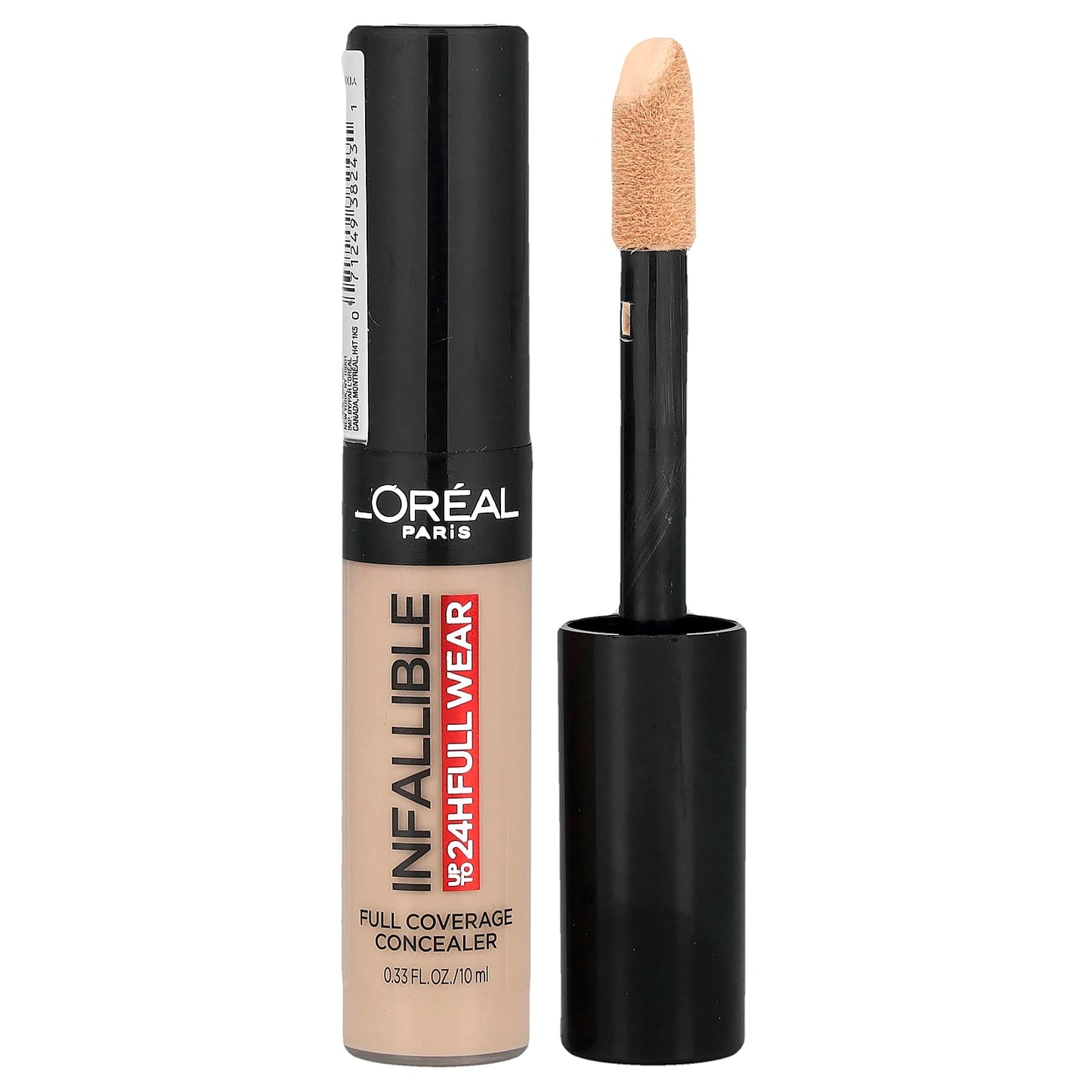 L'Oréal, Infallible, Full Coverage Concealer, 345 Oatmeal, 0.33 fl oz (10 ml) - Image 1