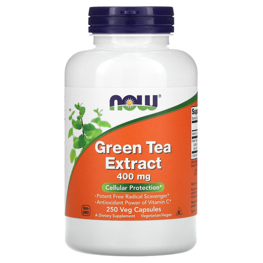 NOW Foods, Green Tea Extract, 400 mg, 250 Veg Capsules - Image 1