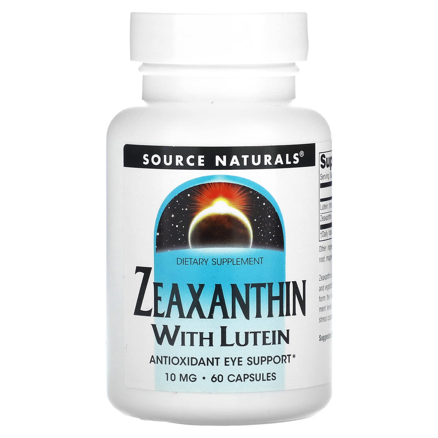 Source Naturals, Zeaxanthin With Lutein, 10 mg, 60 Capsules - Image 1