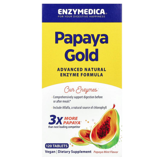 Enzymedica Papaya Gold Digestive Support, 120 Tablets - Image 1