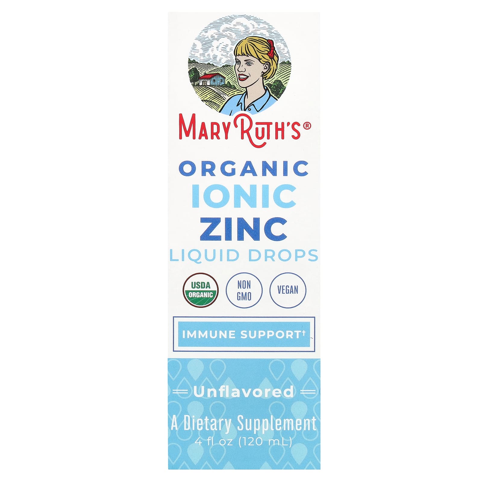 MaryRuth's, Organic Ionic Zinc Liquid Drops, Unflavored, 4 fl oz (120 ml) - Image 1