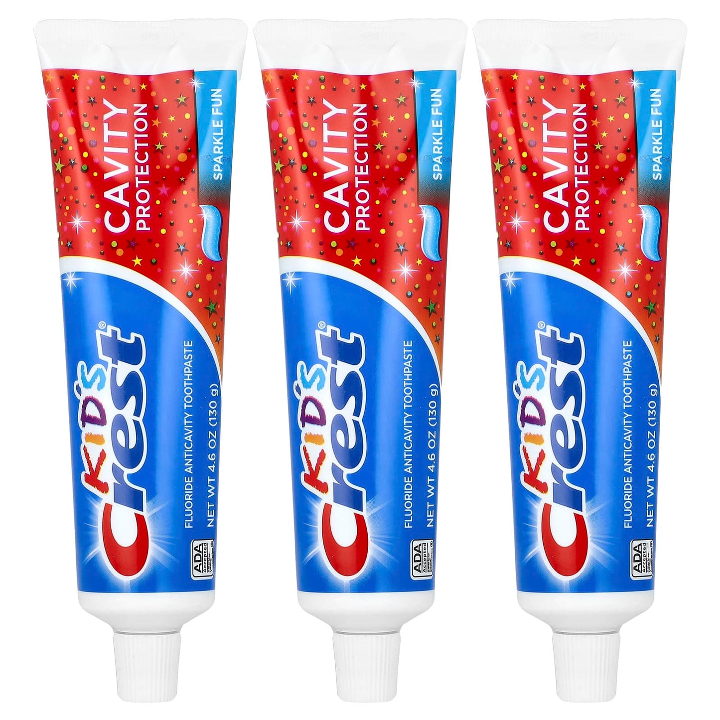 Crest Kids Cavity Protection Toothpaste 3-Pack, Sparkling Fun, 4.6 oz Each - Image 1