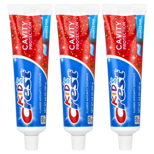 Crest Kids Cavity Protection Toothpaste 3-Pack, Sparkling Fun, 4.6 oz Each - Image 1