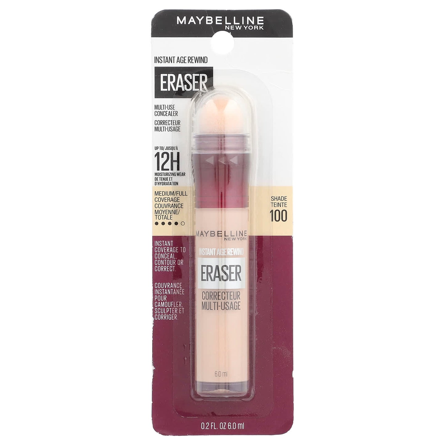 Maybelline, Instant Age Rewind, Eraser, Multi-Use Concealer, 100 Ivory, 0.2 fl oz (6 ml) - Image 2