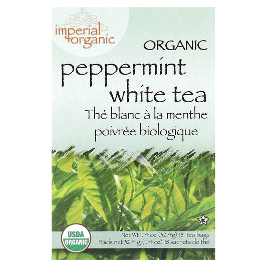 Uncle Lee's Tea, Imperial Organic, Peppermint White Tea, 18 Tea Bags, 1.14 oz (32.4 g) - Image 1