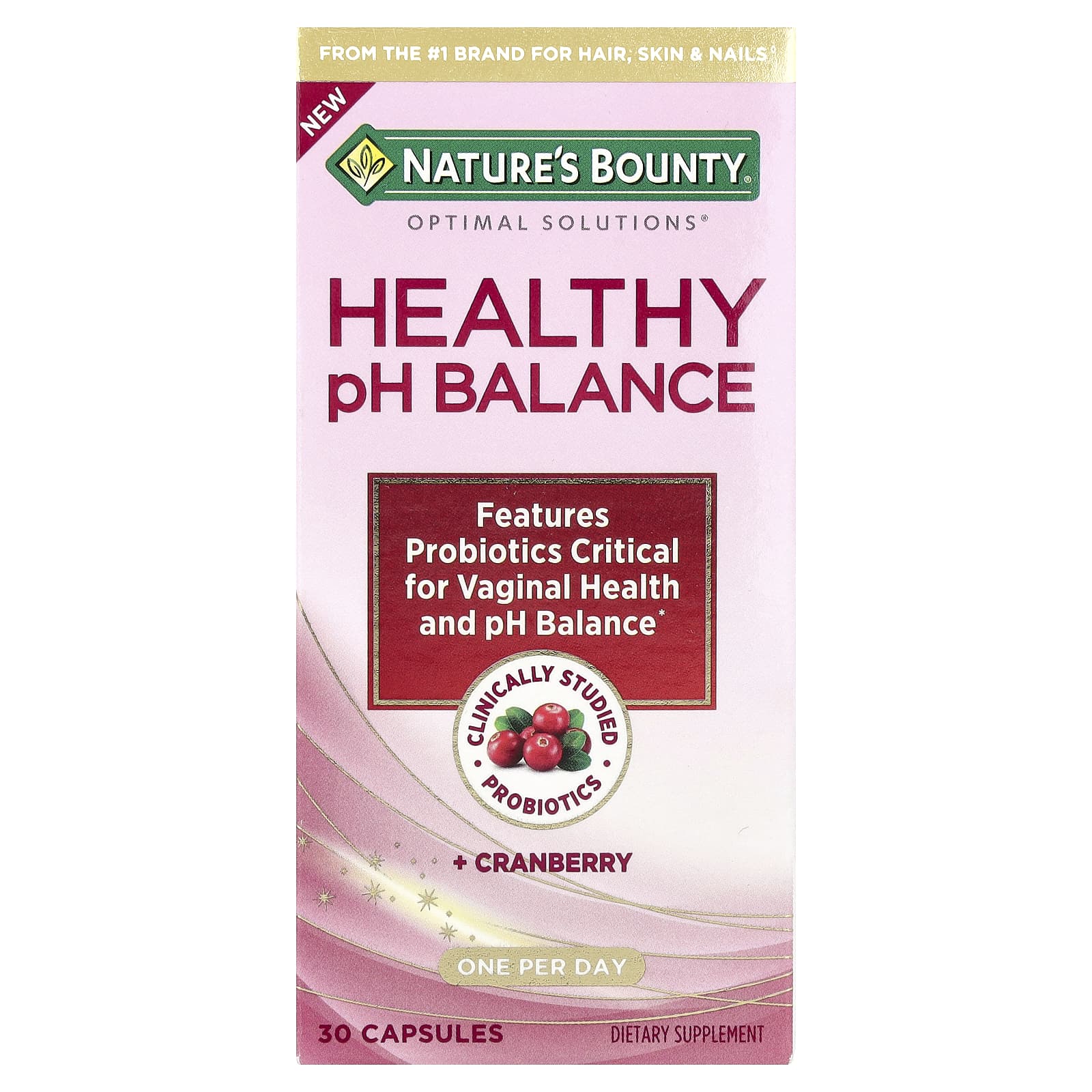 Nature's Bounty, Healthy pH Balance + Cranberry, 30 Capsules - Image 1