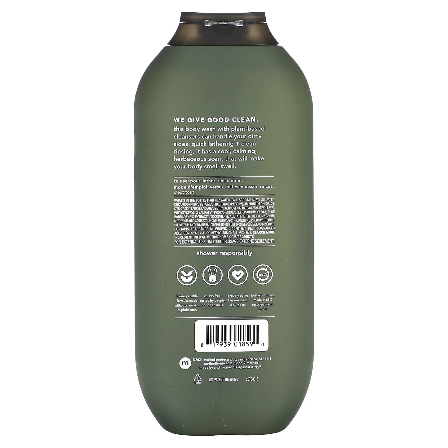 Method, Men, Body Wash, Juniper + Sage, 18 fl oz (532 ml) - Image 2