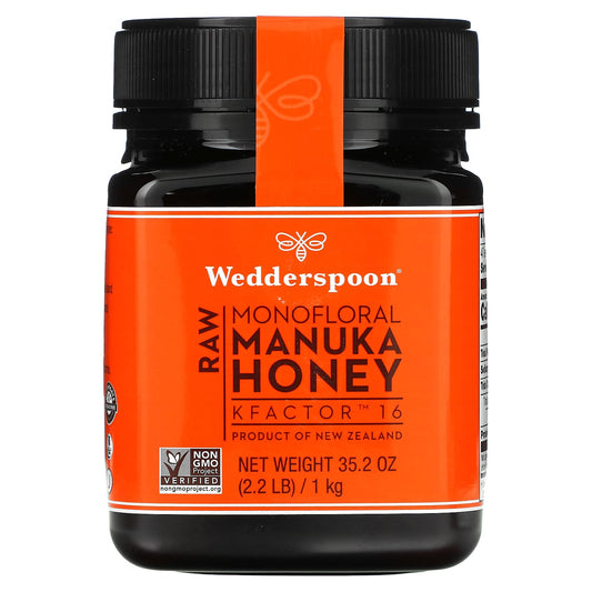 Wedderspoon, Raw Monofloral Manuka Honey, KFactor 16, 2.2 lb (1 kg) - Image 1