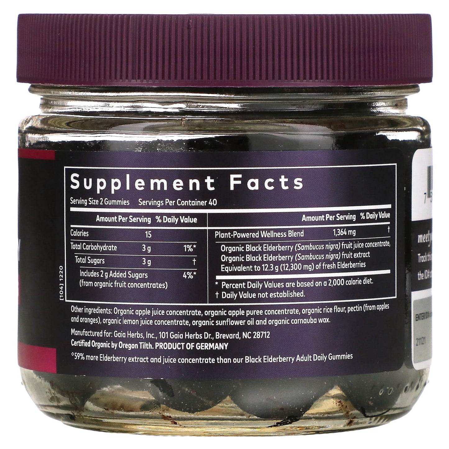 Gaia Herbs Black Elderberry Gummies - Vegan, USDA Organic Immune Support - Image 2