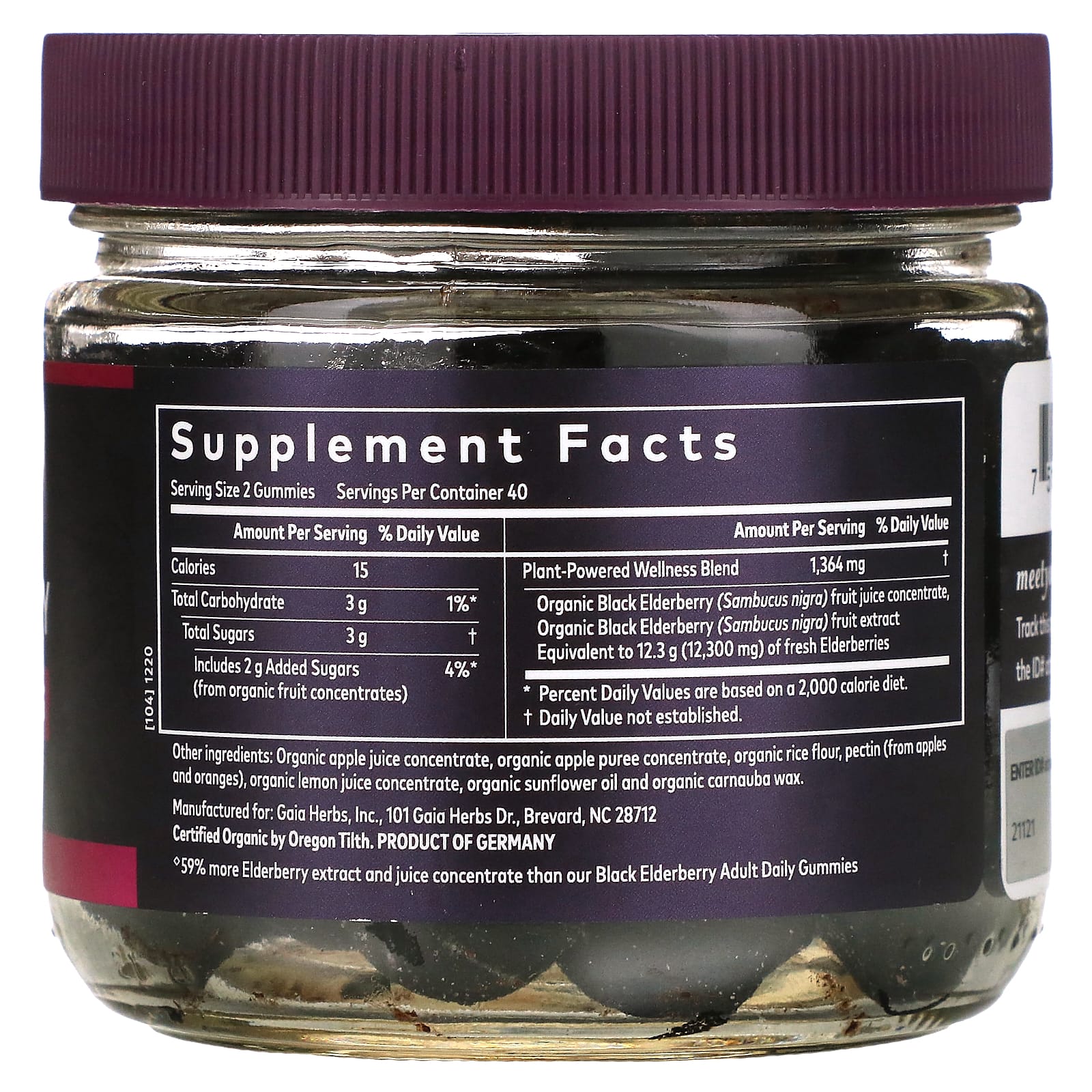 Gaia Herbs Black Elderberry Gummies - Vegan, USDA Organic Immune Support - Image 2