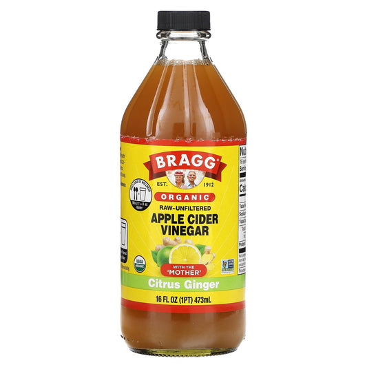 Organic Apple Cider Vinegar with Mother, Citrus Ginger - 16 fl oz (473 ml) - Image 1