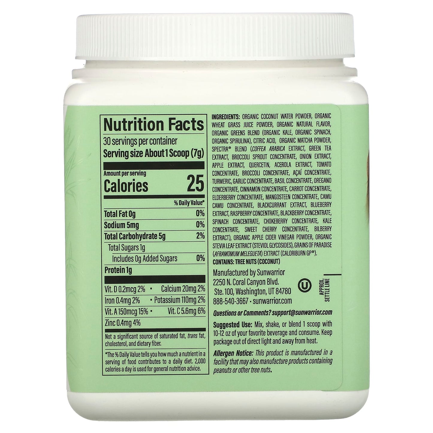 Sunwarrior, Shape, Thermo Greens, Green Apple, 7.4 oz (210 g) - Image 2