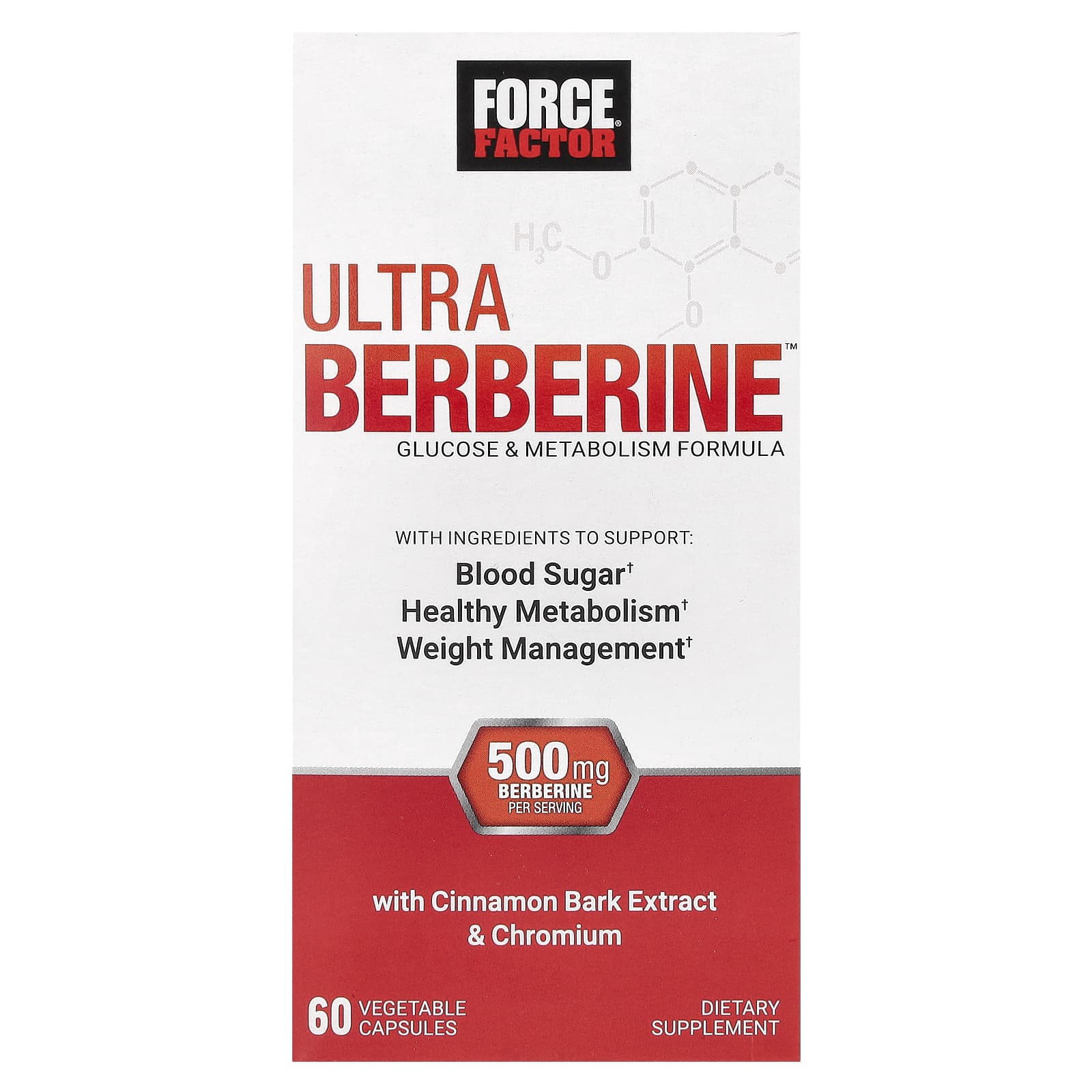 Berberine Glucose & Metabolism Support Supplements - 60 Capsules - Image 1