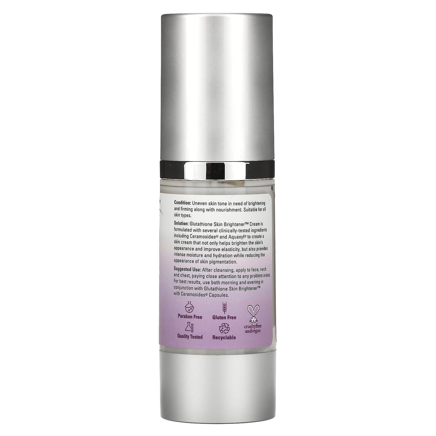 NOW Foods, Solutions, Glutathione Skin Brightener Cream, 2 fl oz (59 ml) - Image 2