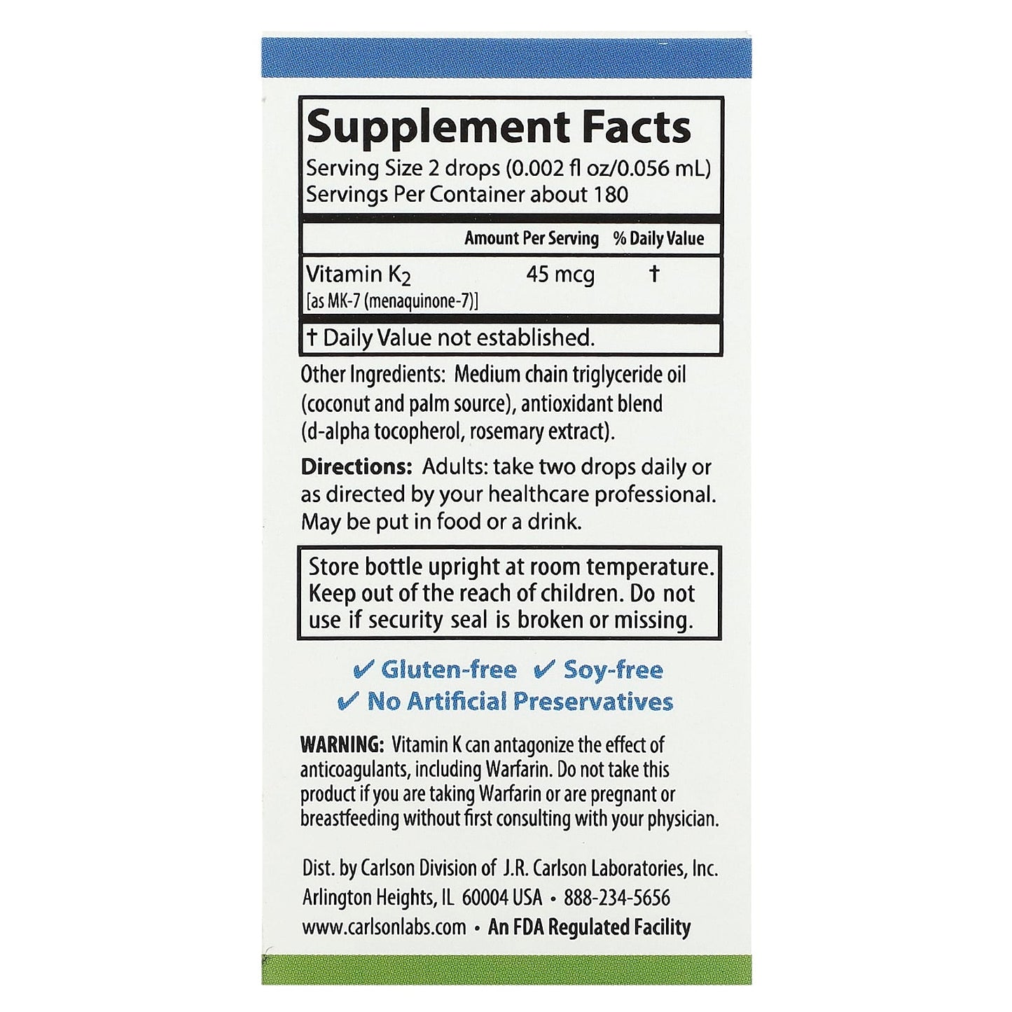 Carlson Super Daily K2 Vitamin Supplement for Bone Health & Blood - Image 2