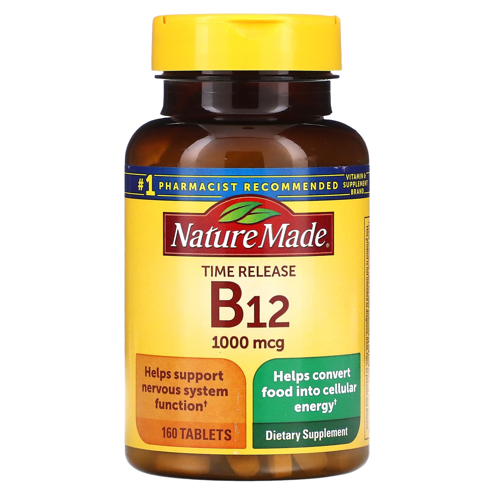 Nature Made, B12, Time Release, 1,000 mcg, 160 Tablets - Image 1