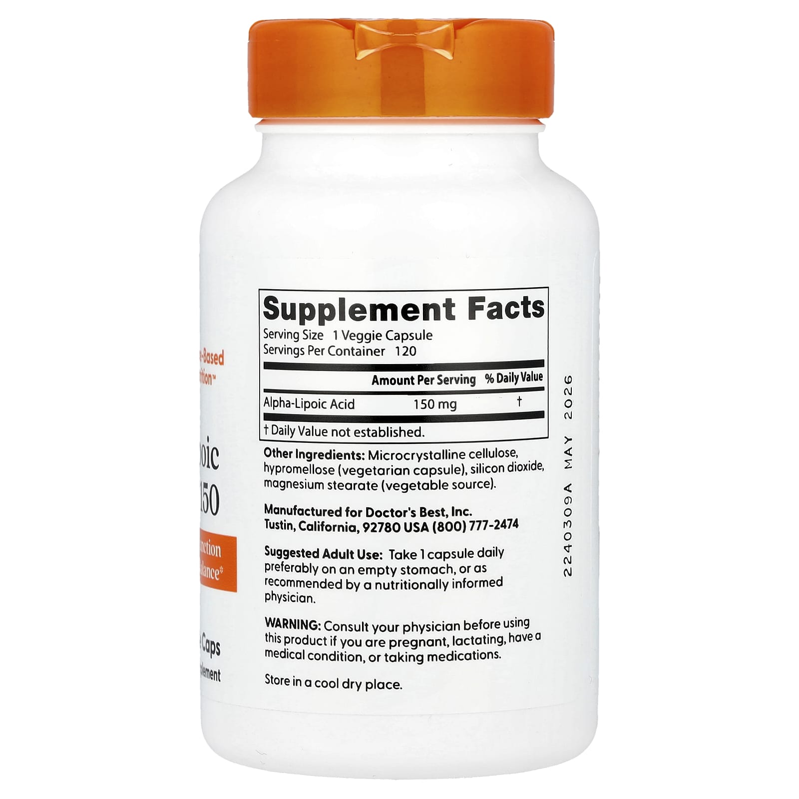 Alpha-Lipoic Acid 150mg, 120 Veggie Capsules for Antioxidant Support - Image 2
