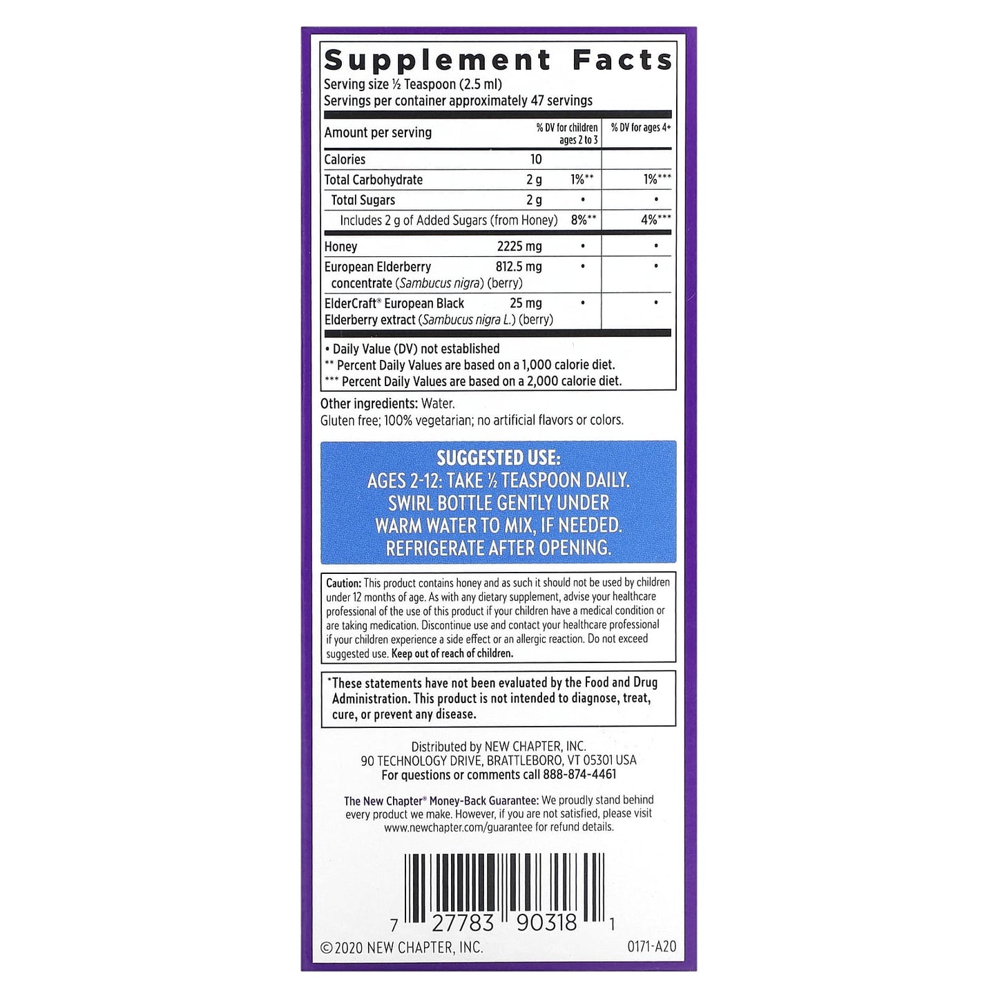 New Chapter, Kids, Elderberry Syrup + Honey, Ages 2+, 4 fl oz (118 ml) - Image 2