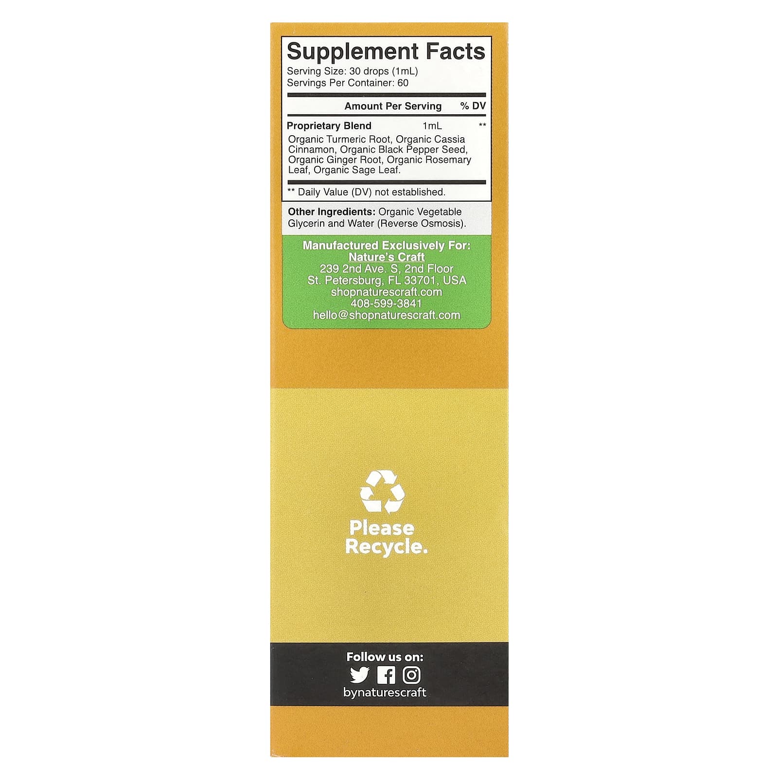 Nature's Craft, Turmeric Complex, Alcohol-Free, Naturally Sweet , 60 ml - Image 2