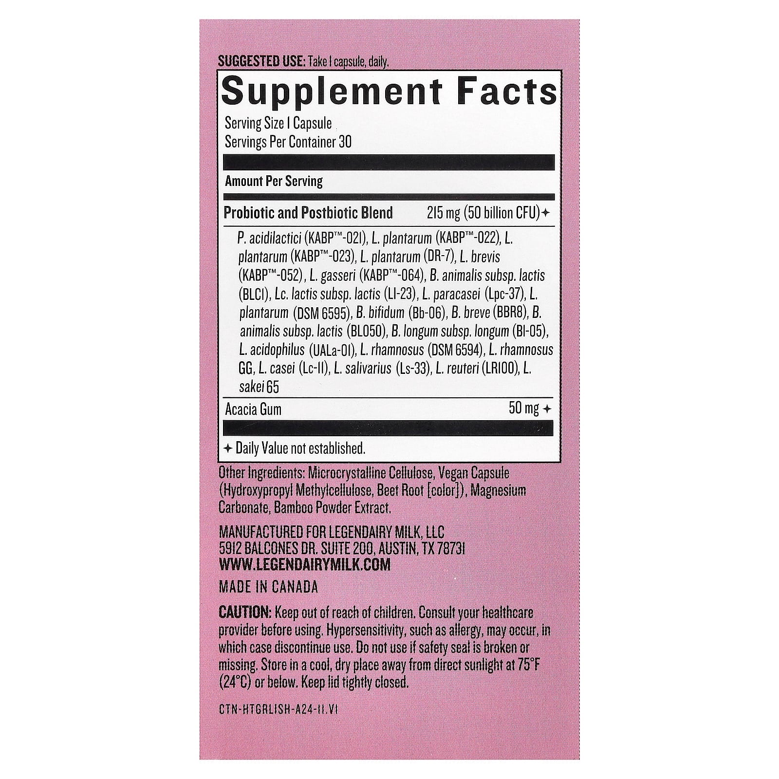 Legendairy Milk, Hot Girl Ish™, Prebiotic, Probiotic, Postbiotic, 50 Billion CFU, 30 Vegan Capsules - Image 2