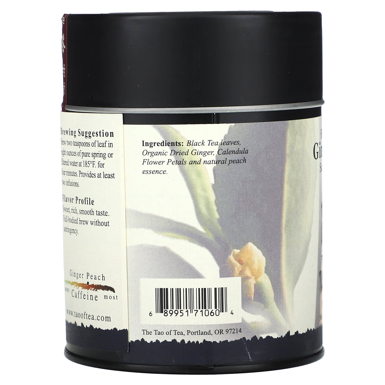 The Tao of Tea, Hand Blended, Scented Black Tea, Ginger Peach, 4 oz (114 g) - Image 2