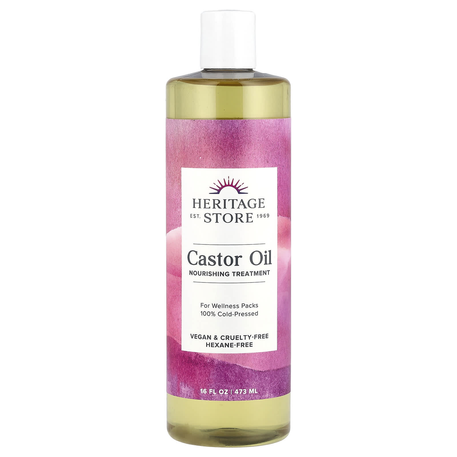 Cold-Pressed Castor Oil for Skin and Hair Care - 16 fl oz - Image 1